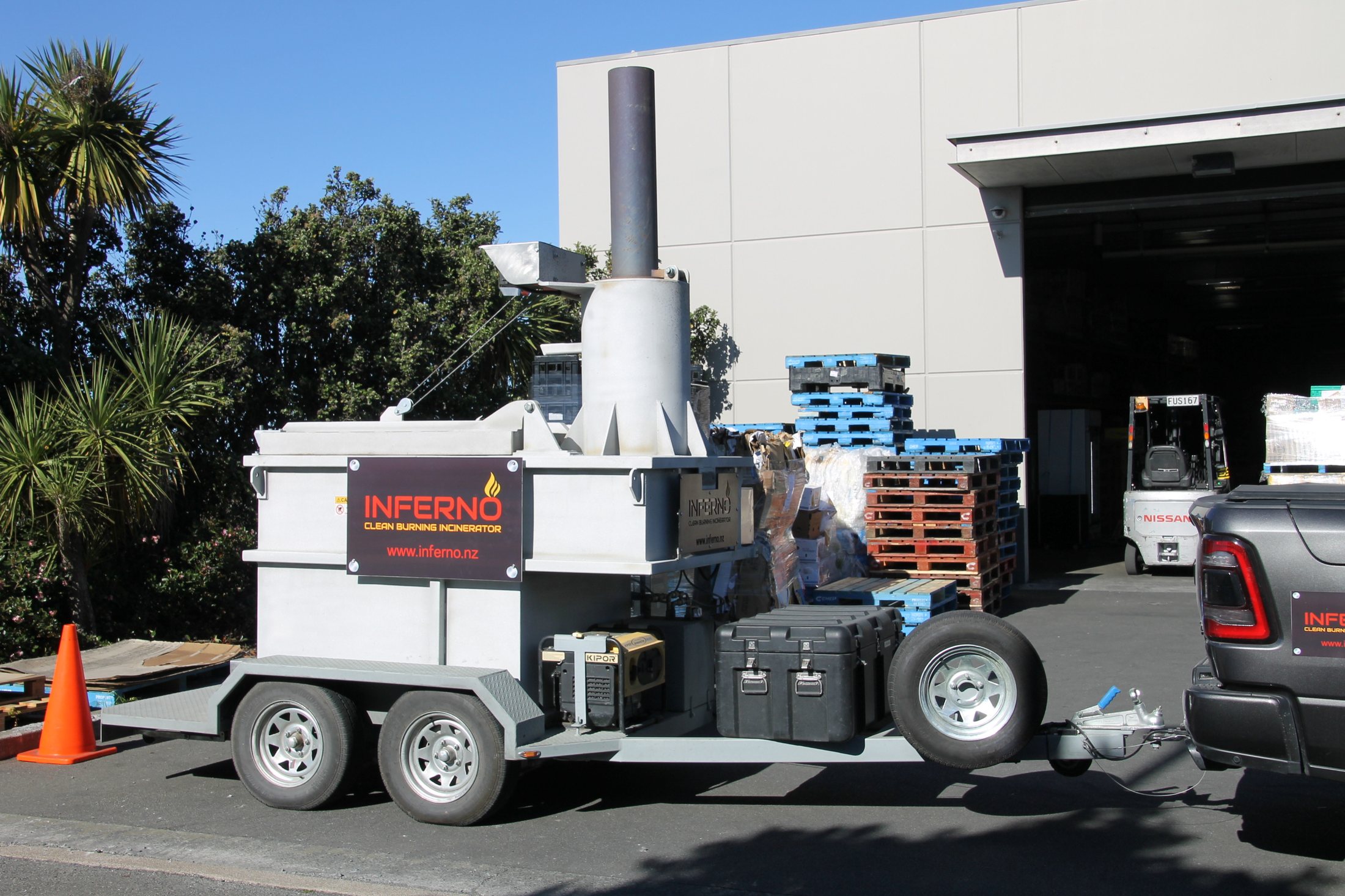 Inferno incinerator manufactured in New Zealand